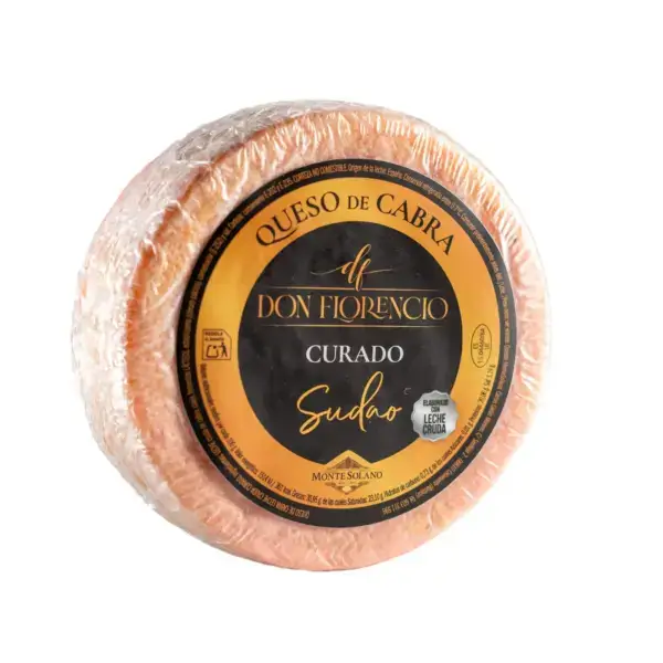 Queso de cabra sudao Don Florencio elaborado en Extremadura con leche cruda de cabra y curación mínima de 60 días