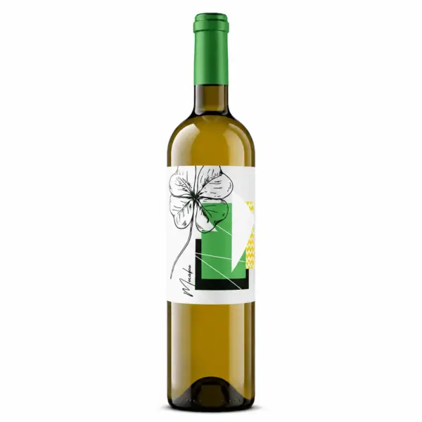 Botella de vino blanco Macabeo Valdequemao fresco y aromático