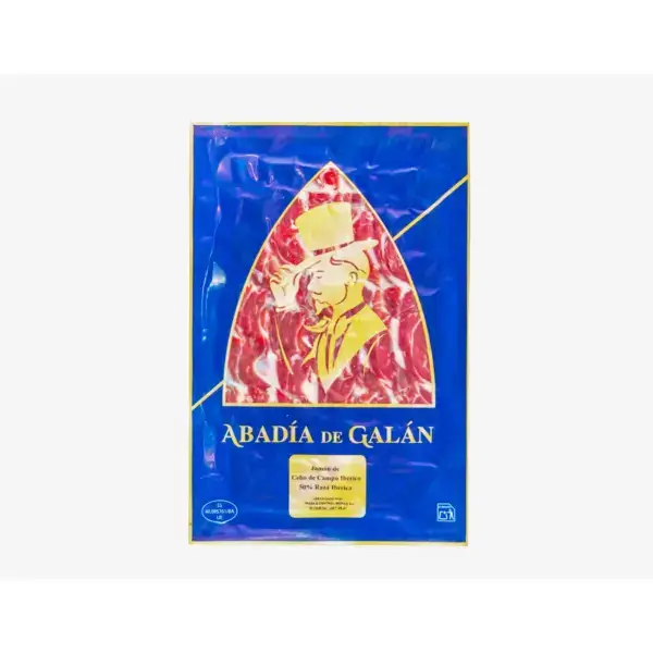 Jamón de Cebo de Campo 50% Raza Ibérica Cortado a Cuchillo Abadía de Galán