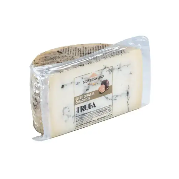 Queso de oveja curado con trufa Montesolano elaborado artesanalmente con leche de oveja y trufa negra